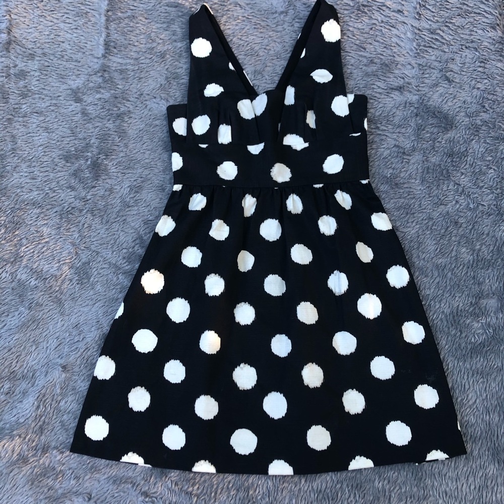 Loft Black and White Polka Dot Dress